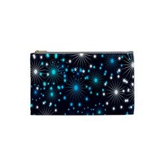 Digitally Created Snowflake Pattern Background Cosmetic Bag (small) 