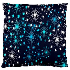 Digitally Created Snowflake Pattern Background Large Cushion Case (two Sides) by Nexatart