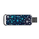 Digitally Created Snowflake Pattern Background Portable USB Flash (One Side) Front