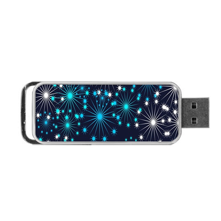 Digitally Created Snowflake Pattern Background Portable USB Flash (One Side)