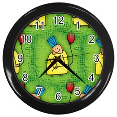 Party Kid A Completely Seamless Tile Able Design Wall Clocks (black) by Nexatart