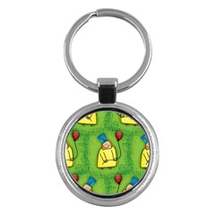 Party Kid A Completely Seamless Tile Able Design Key Chains (round)  by Nexatart