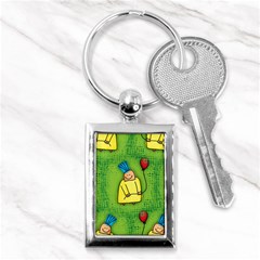 Party Kid A Completely Seamless Tile Able Design Key Chains (rectangle)  by Nexatart