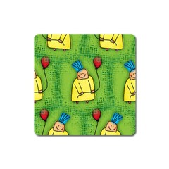 Party Kid A Completely Seamless Tile Able Design Square Magnet by Nexatart