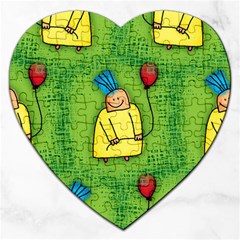 Party Kid A Completely Seamless Tile Able Design Jigsaw Puzzle (heart) by Nexatart