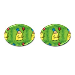 Party Kid A Completely Seamless Tile Able Design Cufflinks (oval) by Nexatart