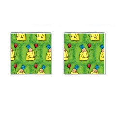 Party Kid A Completely Seamless Tile Able Design Cufflinks (square) by Nexatart