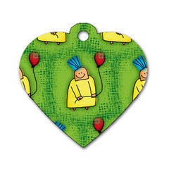 Party Kid A Completely Seamless Tile Able Design Dog Tag Heart (one Side) by Nexatart