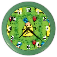 Party Kid A Completely Seamless Tile Able Design Color Wall Clocks by Nexatart