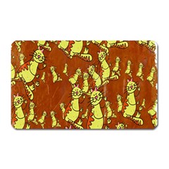 Cartoon Grunge Cat Wallpaper Background Magnet (rectangular) by Nexatart