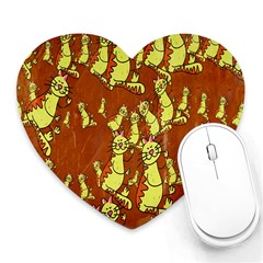 Cartoon Grunge Cat Wallpaper Background Heart Mousepads by Nexatart