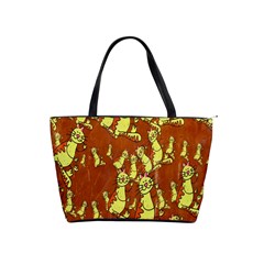 Cartoon Grunge Cat Wallpaper Background Shoulder Handbags by Nexatart