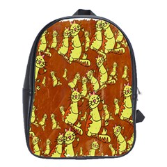 Cartoon Grunge Cat Wallpaper Background School Bags(large)  by Nexatart