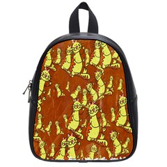 Cartoon Grunge Cat Wallpaper Background School Bags (small)  by Nexatart