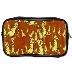 Cartoon Grunge Cat Wallpaper Background Toiletries Bags by Nexatart