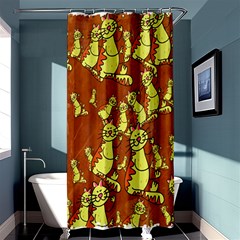 Cartoon Grunge Cat Wallpaper Background Shower Curtain 36  X 72  (stall)  by Nexatart