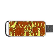 Cartoon Grunge Cat Wallpaper Background Portable Usb Flash (two Sides) by Nexatart