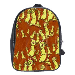 Cartoon Grunge Cat Wallpaper Background School Bags (xl)  by Nexatart