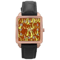 Cartoon Grunge Cat Wallpaper Background Rose Gold Leather Watch  by Nexatart