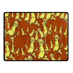 Cartoon Grunge Cat Wallpaper Background Double Sided Fleece Blanket (small)  by Nexatart