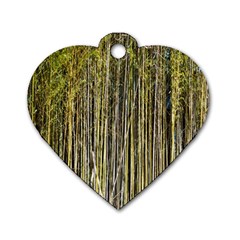 Bamboo Trees Background Dog Tag Heart (two Sides) by Nexatart