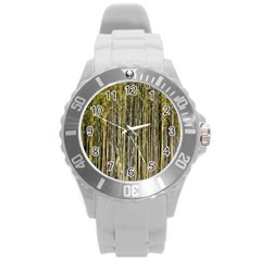 Bamboo Trees Background Round Plastic Sport Watch (l) by Nexatart