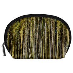 Bamboo Trees Background Accessory Pouches (large)  by Nexatart