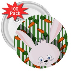 Easter Bunny  3  Buttons (100 Pack)  by Valentinaart