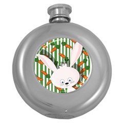 Easter Bunny  Round Hip Flask (5 Oz) by Valentinaart