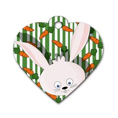 Easter Bunny  Dog Tag Heart (one Side) by Valentinaart