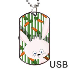 Easter Bunny  Dog Tag Usb Flash (one Side) by Valentinaart