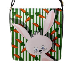 Easter Bunny  Flap Messenger Bag (l)  by Valentinaart