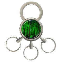 Spooky Forest With Illuminated Trees 3-ring Key Chains by Nexatart