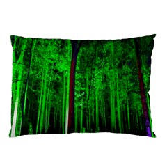 Spooky Forest With Illuminated Trees Pillow Case