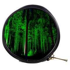 Spooky Forest With Illuminated Trees Mini Makeup Bags by Nexatart