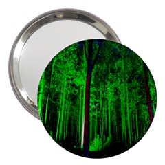 Spooky Forest With Illuminated Trees 3  Handbag Mirrors by Nexatart