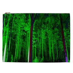 Spooky Forest With Illuminated Trees Cosmetic Bag (xxl)  by Nexatart