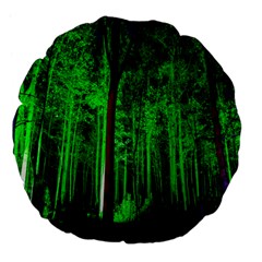 Spooky Forest With Illuminated Trees Large 18  Premium Flano Round Cushions by Nexatart