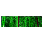 Spooky Forest With Illuminated Trees Satin Scarf (Oblong) Front