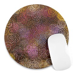 2000 Spirals Many Colorful Spirals Round Mousepads by Nexatart