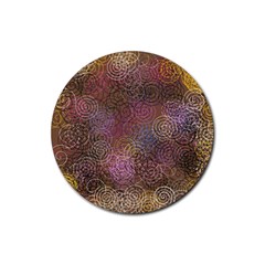 2000 Spirals Many Colorful Spirals Rubber Coaster (round)  by Nexatart