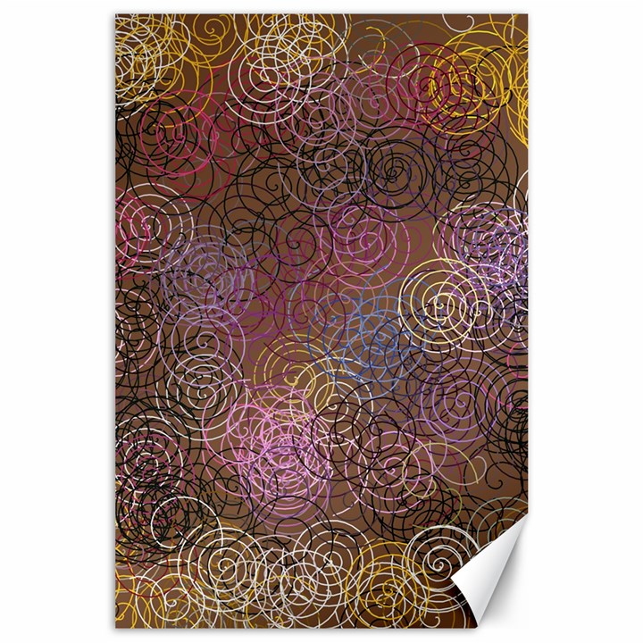 2000 Spirals Many Colorful Spirals Canvas 24  x 36 