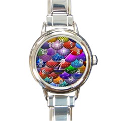 Fun Balls Pattern Colorful And Ornamental Balls Pattern Background Round Italian Charm Watch by Nexatart