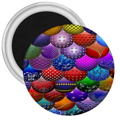 Fun Balls Pattern Colorful And Ornamental Balls Pattern Background 3  Magnets by Nexatart