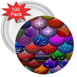 Fun Balls Pattern Colorful And Ornamental Balls Pattern Background 3  Buttons (100 pack)  Front