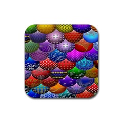 Fun Balls Pattern Colorful And Ornamental Balls Pattern Background Rubber Coaster (square)  by Nexatart