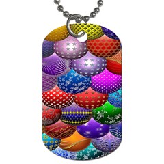 Fun Balls Pattern Colorful And Ornamental Balls Pattern Background Dog Tag (one Side) by Nexatart