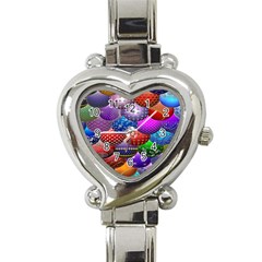 Fun Balls Pattern Colorful And Ornamental Balls Pattern Background Heart Italian Charm Watch by Nexatart