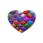 Fun Balls Pattern Colorful And Ornamental Balls Pattern Background Rubber Coaster (Heart)  Front