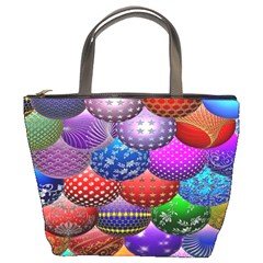 Fun Balls Pattern Colorful And Ornamental Balls Pattern Background Bucket Bags by Nexatart